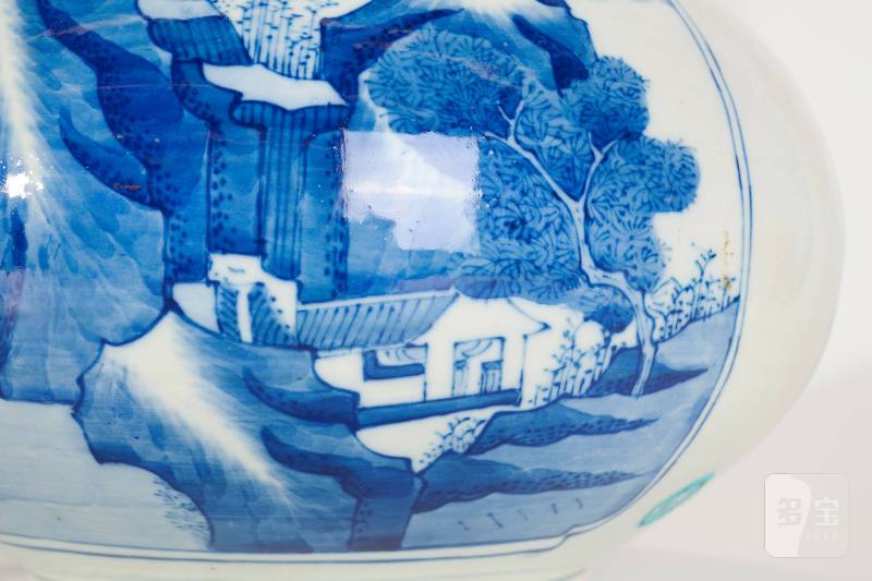Lot829 清 青花人物故事图胆瓶一对 - 图3